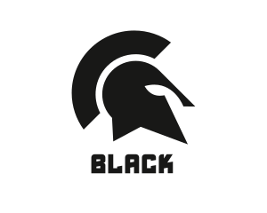 Black Spartan Helmet logo design