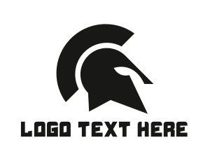 Helmet - Black Spartan Helmet logo design