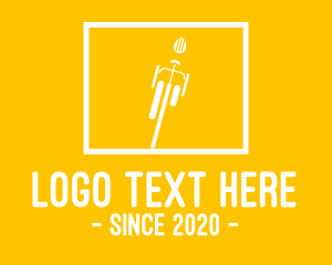 Ride - Yellow Bike Square logo design