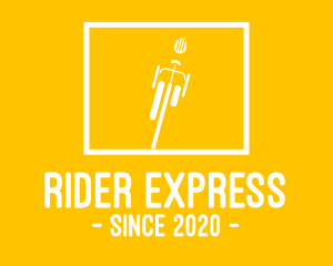 Rider - Yellow Bike Square logo design