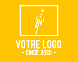 Helmet - Yellow Bike Square logo design