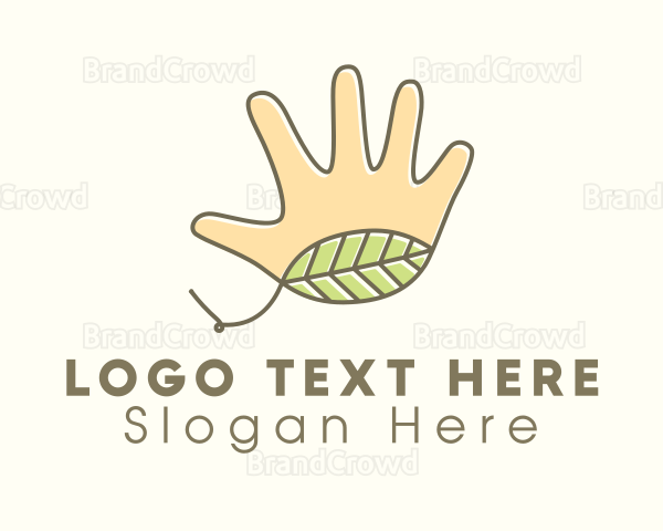 Handmade Hand Leaf Logo