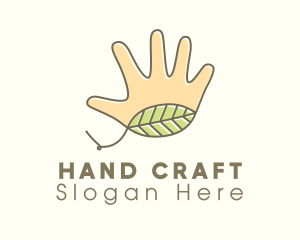 Hand - Handmade Hand Leaf logo design