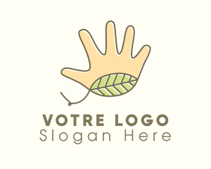 Care - Handmade Hand Leaf logo design