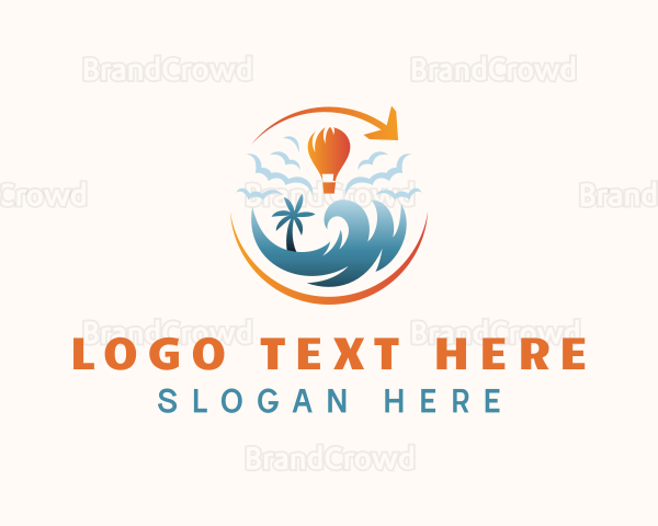 Hot Air Balloon Travel Logo