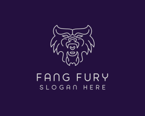 Fangs - Wild Werewolf Face logo design