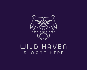 Wild Werewolf Face logo design