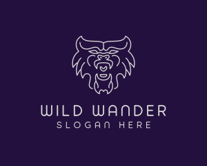 Wild Werewolf Face logo design