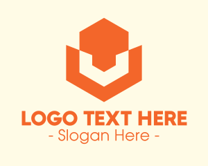 Hexagonal - Abstract Orange Hexagon logo design