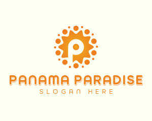 Summar Sun Letter P logo design