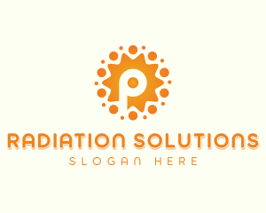 Radiation - Summar Sun Letter P logo design