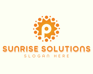 Day - Summar Sun Letter P logo design