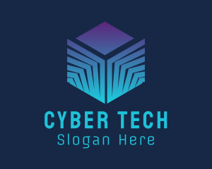 Hacker - Digital Electronics Cube logo design