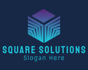 Digital Electronics Cube logo design