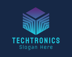 Electronics - Digital Electronics Cube logo design