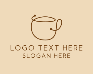 Latte - Coffee Cup Scribble logo design