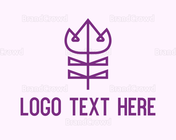 Purple Tulip Flower Logo