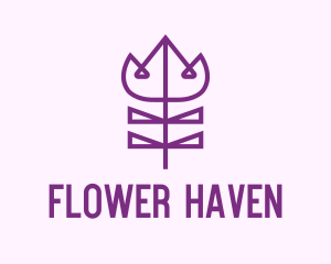 Purple Tulip Flower  logo design