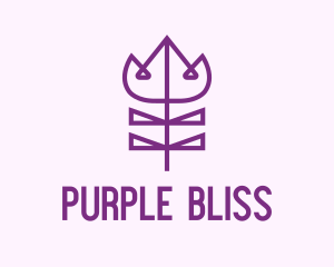 Purple Tulip Flower  logo design