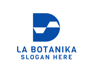 Blue Data Tech Letter D Logo