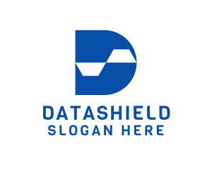 Blue Data Tech Letter D Logo
