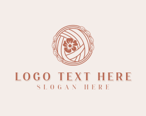 Crochet Needle - Floral Yarn Embroidery logo design