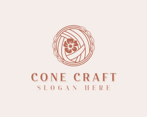 Floral Yarn Embroidery  logo design