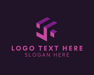 Sharing - Geometry Cube Box logo design