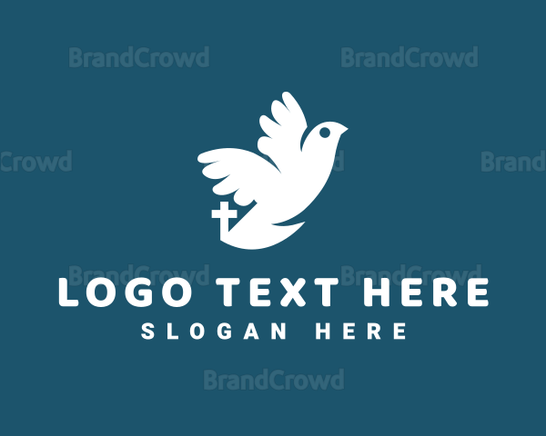 Religious Dove Crucifix Freedom Logo