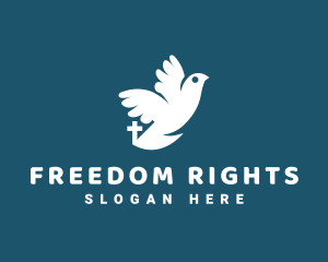 Religious Dove Crucifix Freedom logo design