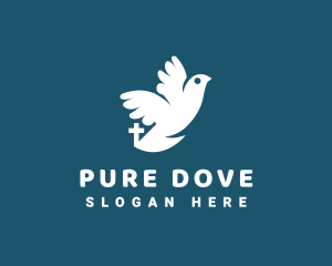 Religious Dove Crucifix Freedom logo design