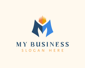 Business Crown Letter M  logo design