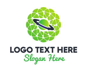 Cyber - Green Network Eco Planet logo design