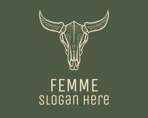 Animal Bull Skull logo design