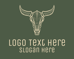 Drawing - Animal Bull Skull logo design
