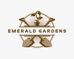 Shovel Plant Gardener logo design