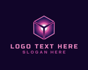 Database - Orb Cube Neon logo design