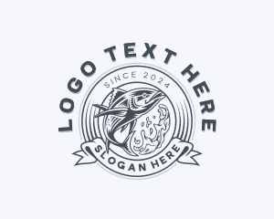 Fisherman - Tuna Fish Fisheries logo design