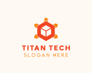 Turtle Tech Cube logo design