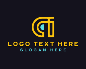 Letter A - Maze Game Neon logo design