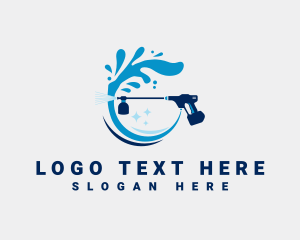 Clean - Pressure Washer Splash Cleaning logo design