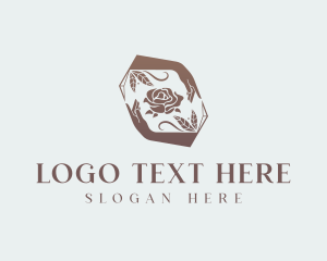 Flower - Rose Flower Hands logo design