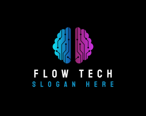 Tech Brain Circuit logo design