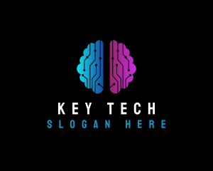 Tech Brain Circuit logo design