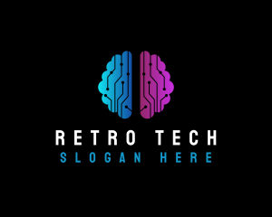 Tech Brain Circuit logo design