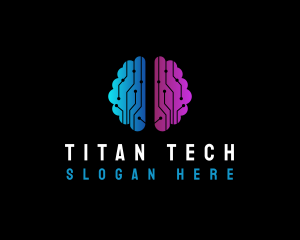 Tech Brain Circuit logo design