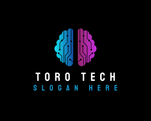 Tech Brain Circuit logo design