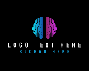 Neurological - Tech Brain Circuit logo design