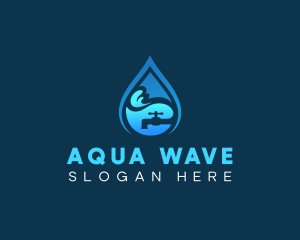 Water - Plumber Water Faucet logo design