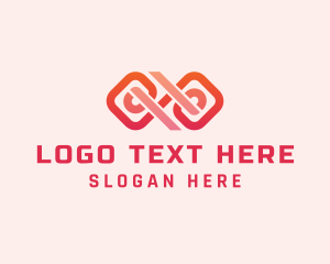 Unlimited - Abstract Chain Infinity logo design